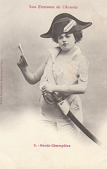 Illustration for article titled "The Women of The Future," according to 1902 French trading cards
